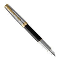Пір'яна ручка Parker SONNET 17 Metal and Black Lacquer GT FP18 F
