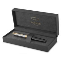 Пір'яна ручка Parker SONNET 17 Metal and Black Lacquer GT FP18 F