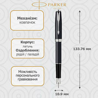 Пір'яна ручка Parker Sonnet Matte Black CT 84 412C